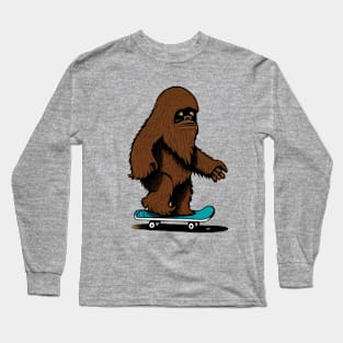 Bigfoot Sasquatch Skateboarding Long Sleeve T-Shirt